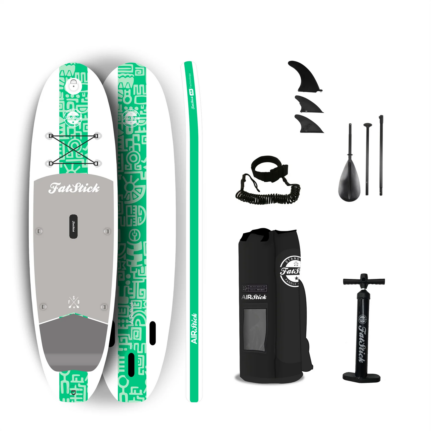 FatStick Airstick Starter 10'6 Inflatable Stand Up Paddle Board Package