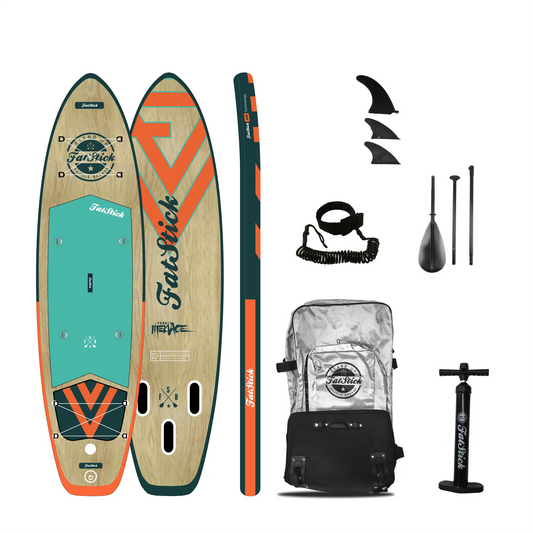 FatStick Wooden Menace 11'2"  Inflatable Stand Up Paddle Board Package