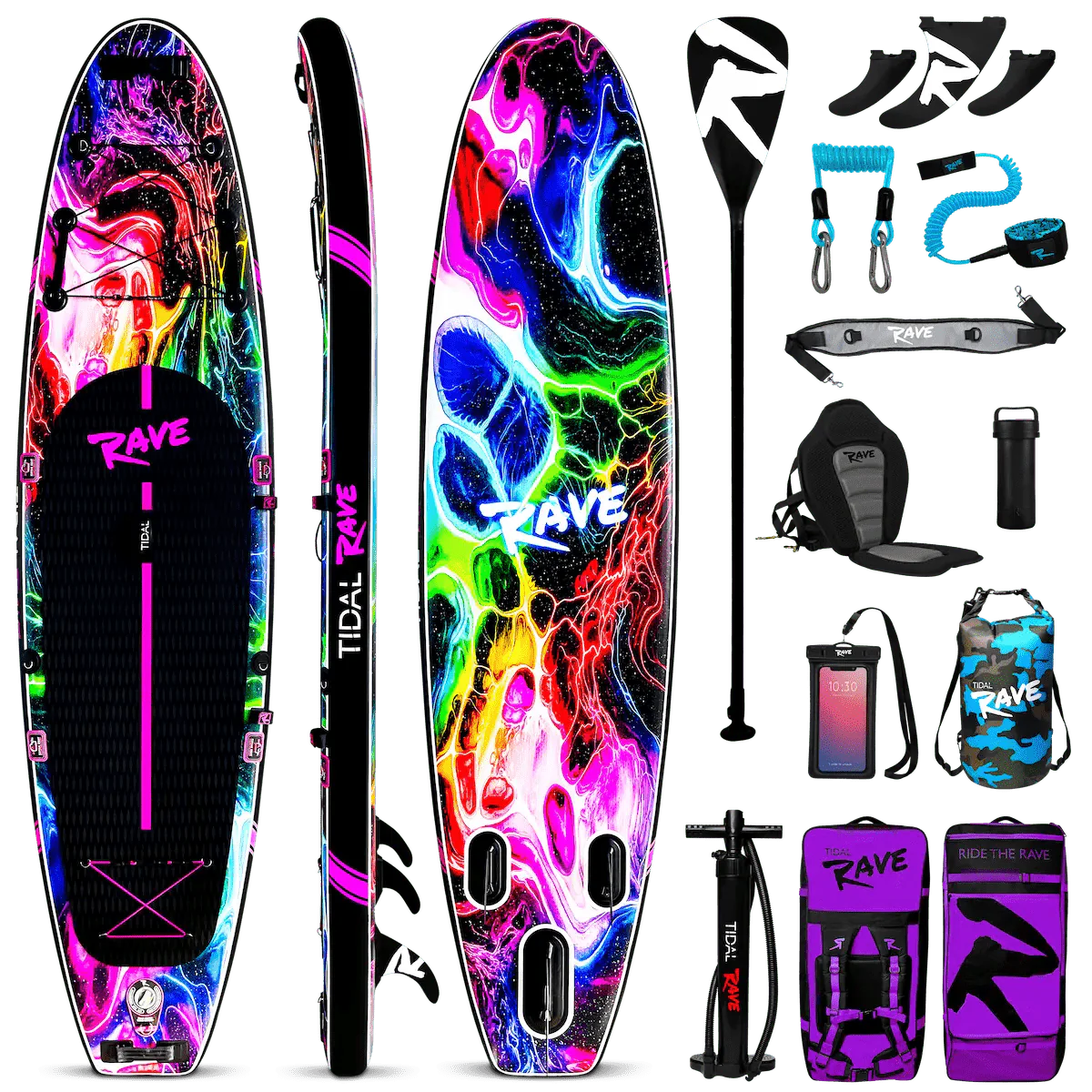 Tidal Rave Infinity SUP – 10'6 All-Round Inflatable Paddle Board Package