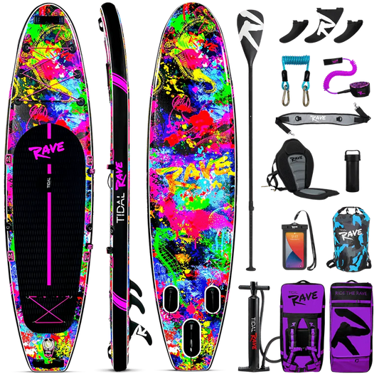 Tidal Rave Oceana SUP – 10'6 All-Round Inflatable Paddle Board Package