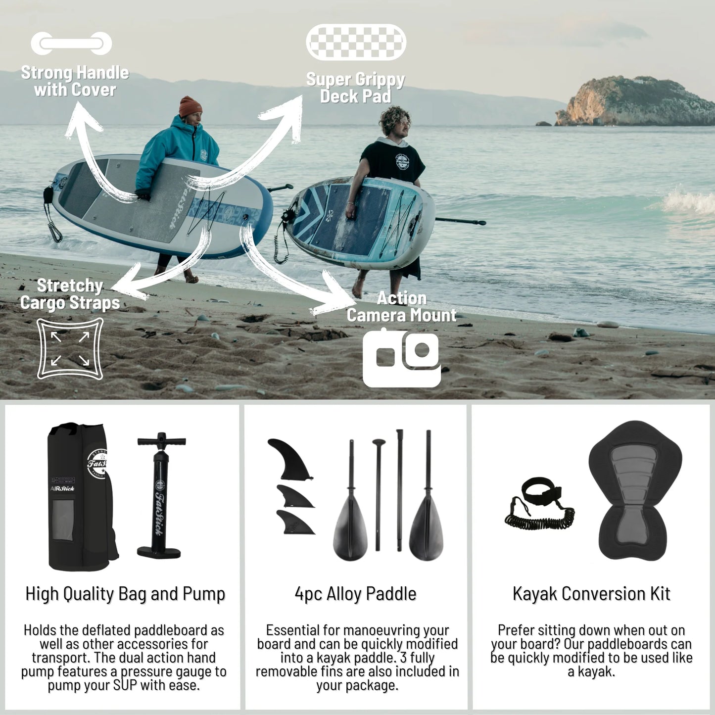 FatStick Airstick Starter 10'6 Inflatable Stand Up Paddle Board Package