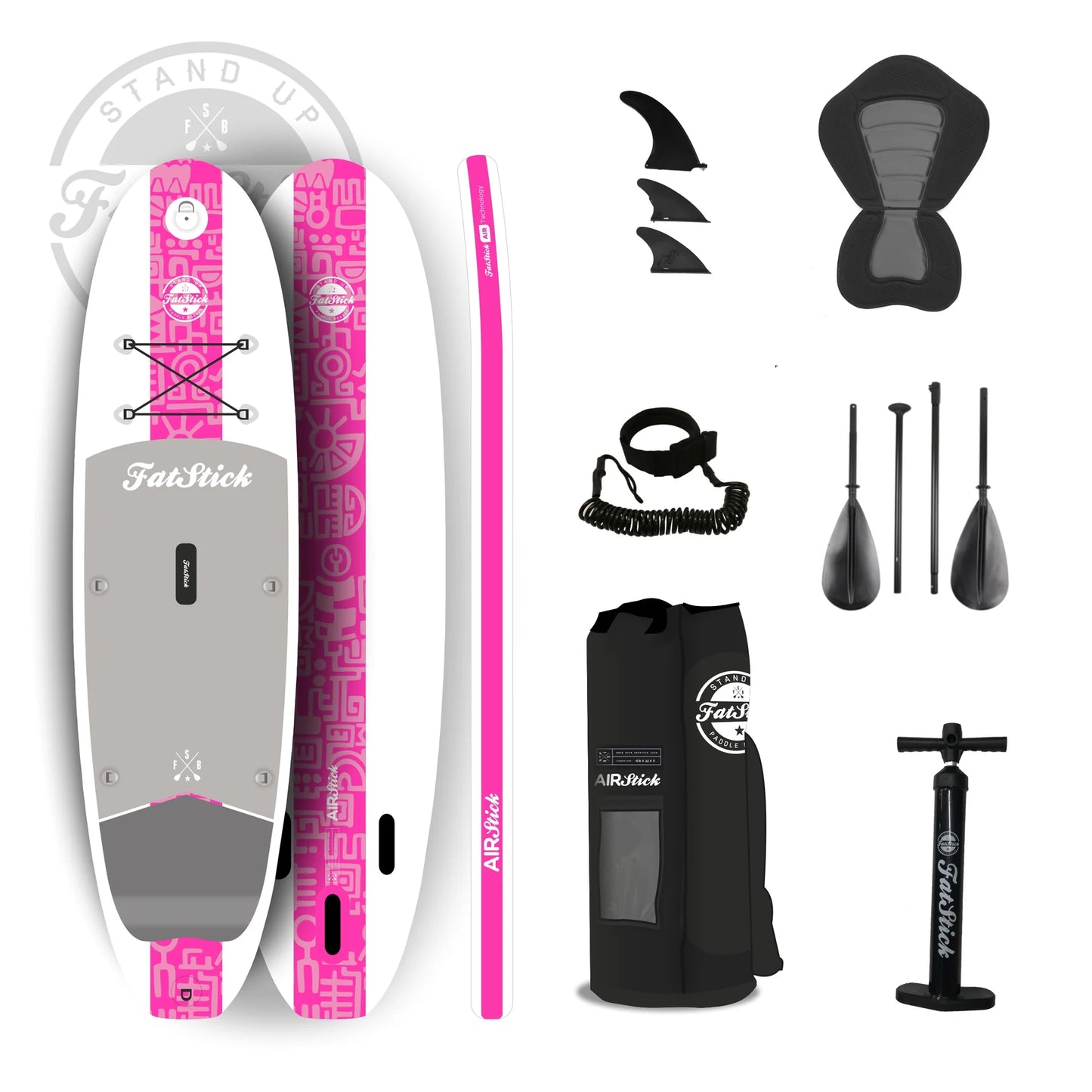 FatStick Airstick Starter 10'6 Inflatable Stand Up Paddle Board Package