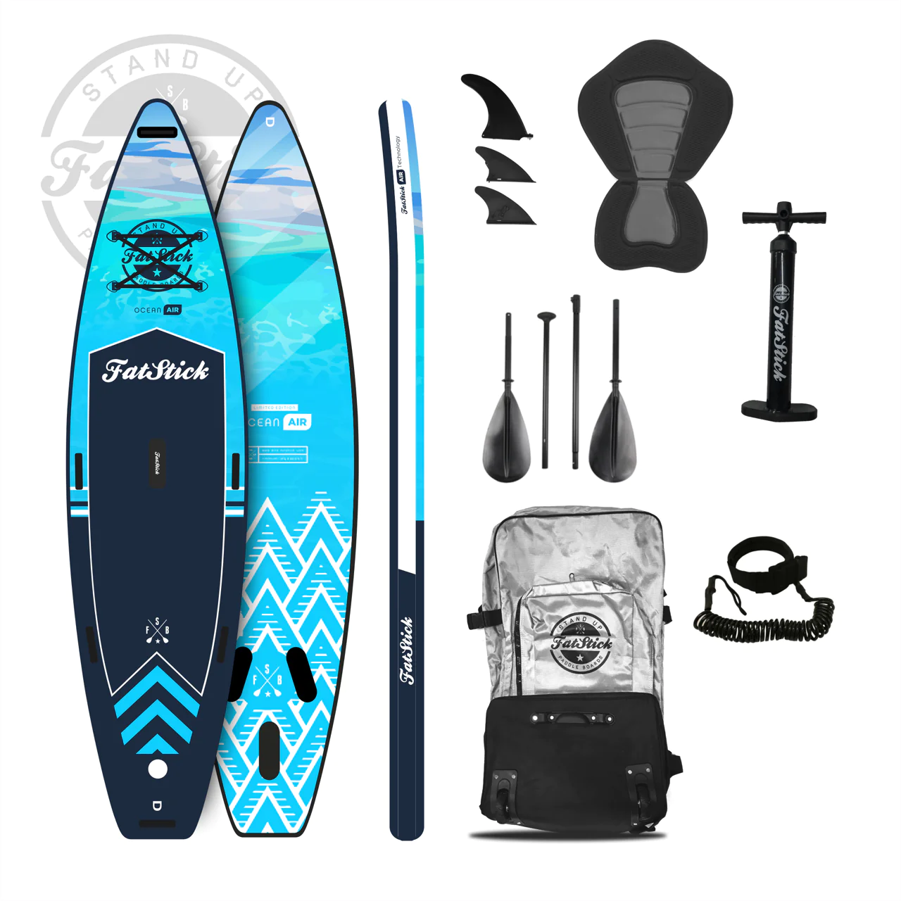 FatStick Touring 12'6 Inflatable Stand Up Paddle Board Package