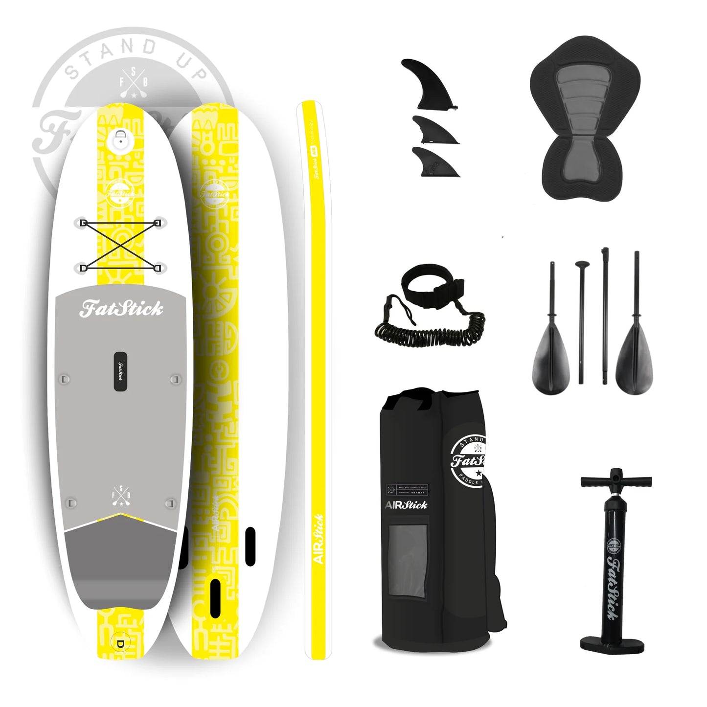 FatStick Airstick Starter 10'6 Inflatable Stand Up Paddle Board Package